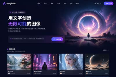 生成一个文生图网站的首页图